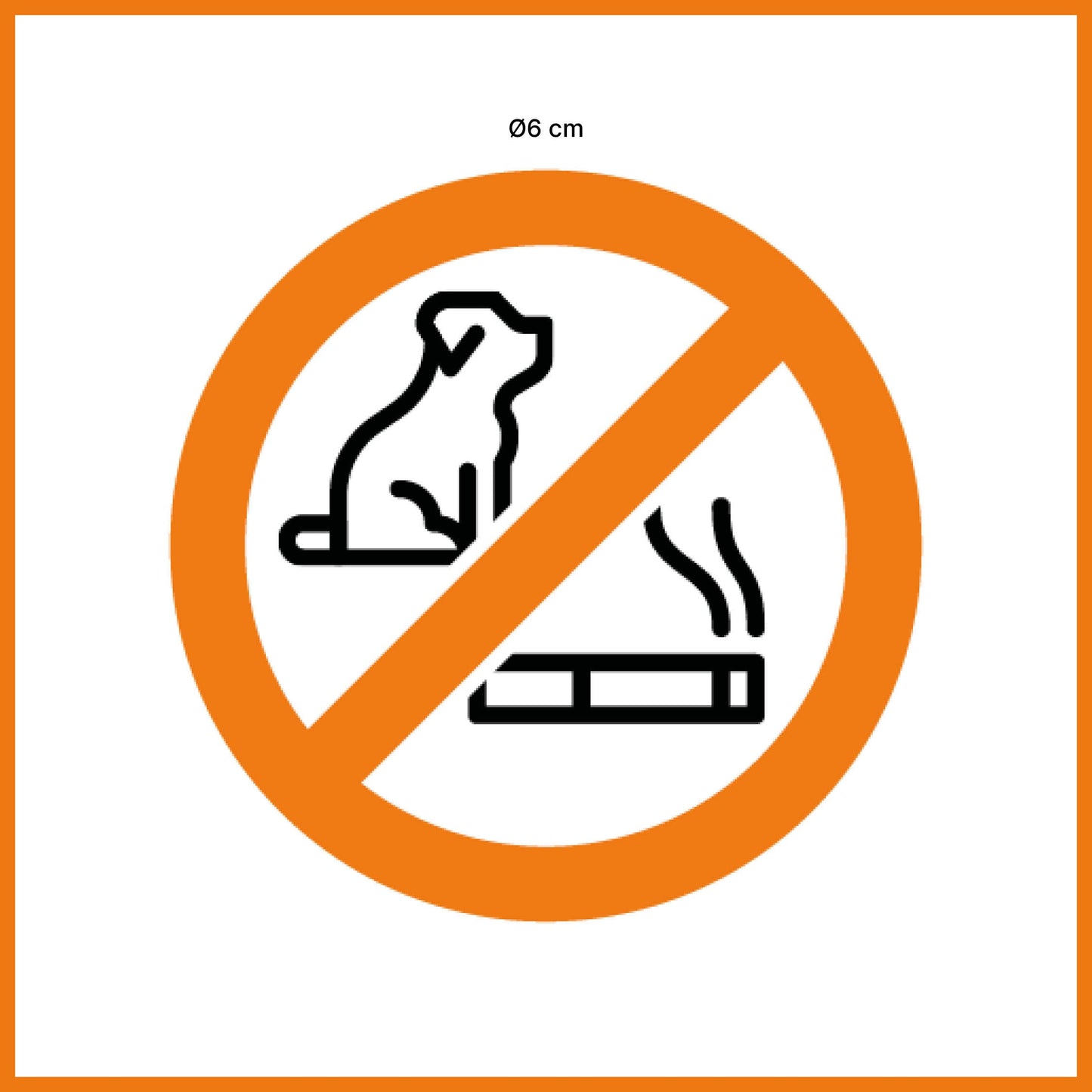 Adhesivo “Prohibido fumar y animales” (5 unidades)