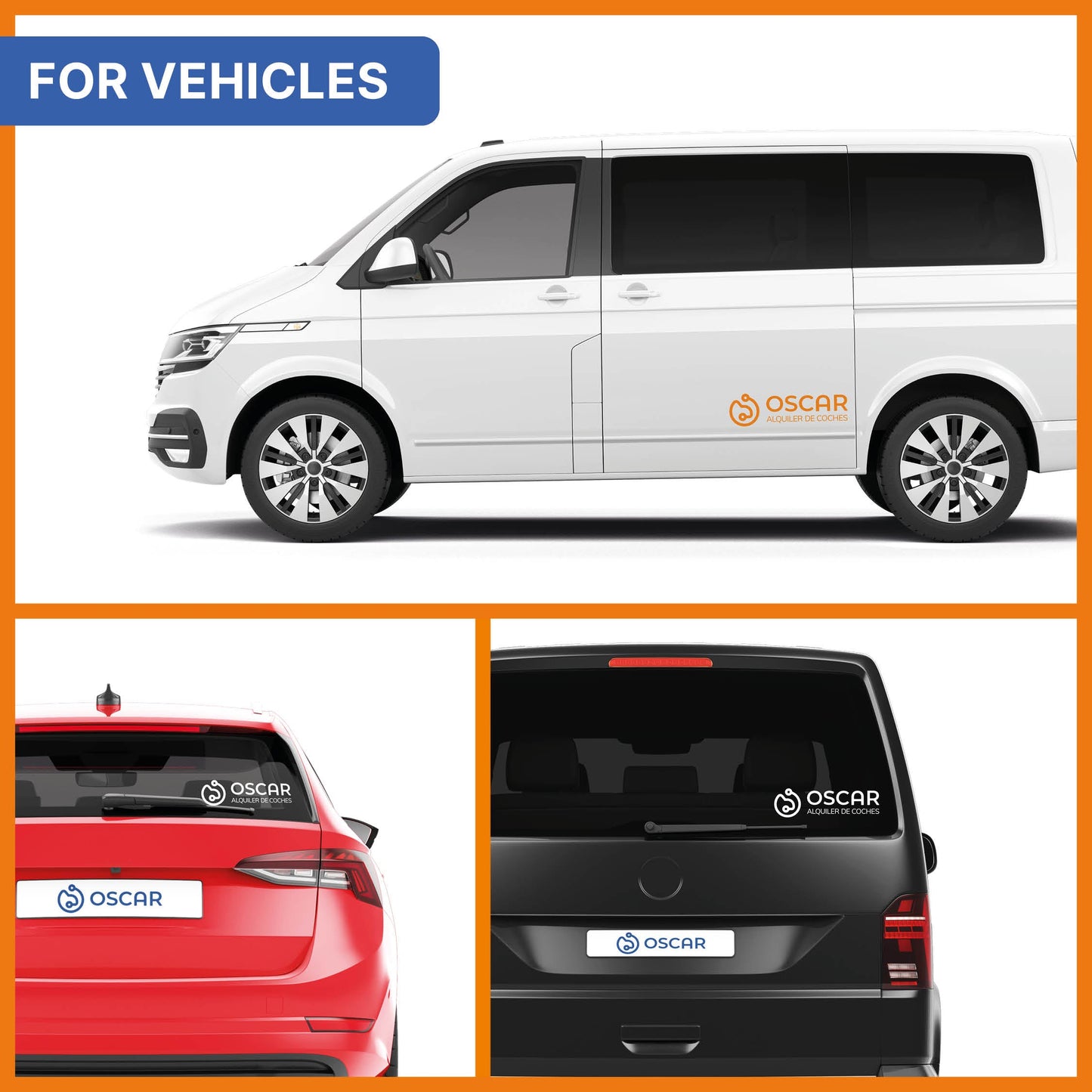 Adhesivo con logo naranja