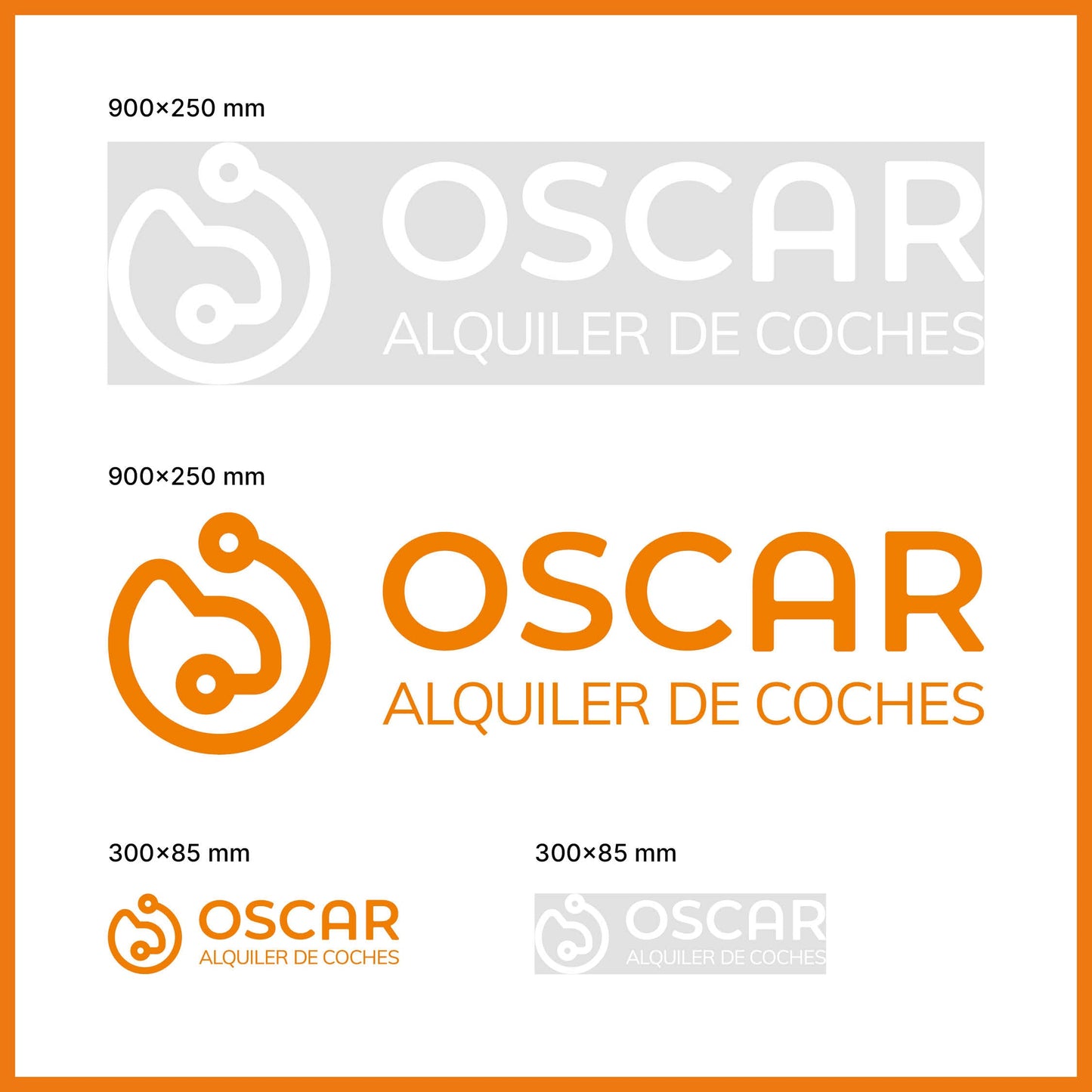Adhesivo con logo naranja